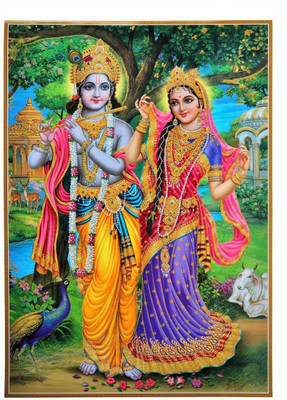 

Akhuratha Wall Poster -golden-zari-art-work-photo-of-radha-qrfst Paper Print(12 inch X 18 inch, Rolled)