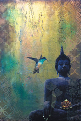 

Wall Poster buddha-and-mming-bird-bk- Paper Print(12 inch X 18 inch, Rolled)