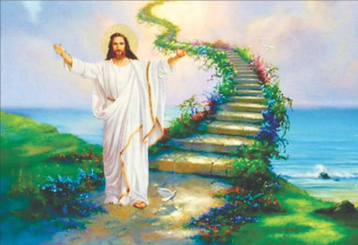 

Aabhaas Wall Poster jesus-non-tearable-synthetic-material-ace-a- Paper Print(12 inch X 18 inch, Rolled)