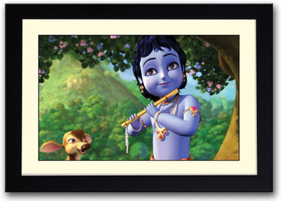 

Aabhaas Wall Poster lord-krishna-playing-flute-afp-tarzgbjw Paper Print(12 inch X 18 inch, Rolled)