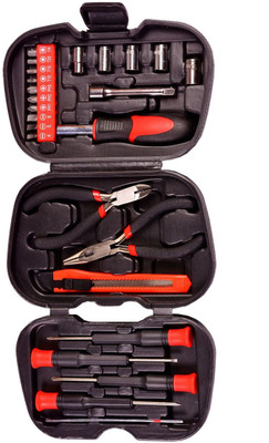 

Visko Household Hand Tool Kit(26 Tools), Black;red