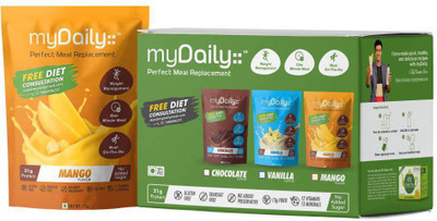 

myDaily Perfect Meal for Weight Management, Fitness & Overall Health (Mango Flavour) � Pack of 20. Free Customized Diet Plan Protein Blends(2300 g, Mango)