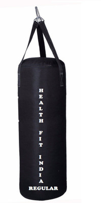 

HEALTH FIT INDIA Regular 2.0 Feet Long, SRF - STANDARD Material, Black Color, Unfilled with Hanging Straps Hanging Bag(2.0, 24 kg)