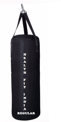 

HEALTH FIT INDIA Regular 1.5 Feet Long, SRF - STANDARD Material, Black Color, Unfilled with Hanging Straps Hanging Bag(1.5, 18 kg)