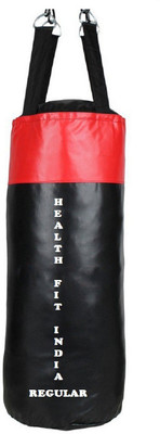 

HEALTH FIT INDIA Regular 2.5 Feet Long, SRF- STANDARD Material, Black and Red Color, Unfilled with Hanging Straps Hanging Bag(2.5, 30 kg)