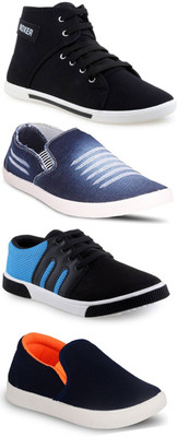 

Clymb Men's Perfect Combo Pack Of 4 Sneakers & Loafers Sneakers For Men(Multicolor