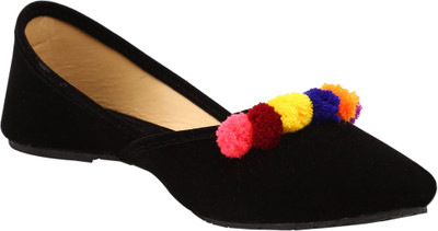 Foot Soul Jutti Jutis For Women(Black