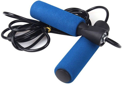 

Woody Foam Handle Blue Ball Bearing Skipping Rope(Blue, Black, Length: 274 cm), Black;blue
