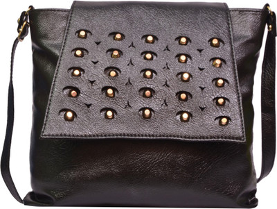 

Jayteen Women Casual Black PU Sling Bag