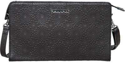 

Navshi Women Casual Black Genuine Leather Sling Bag