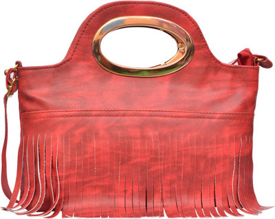 

Jayteen Women Casual Red PU Satchel