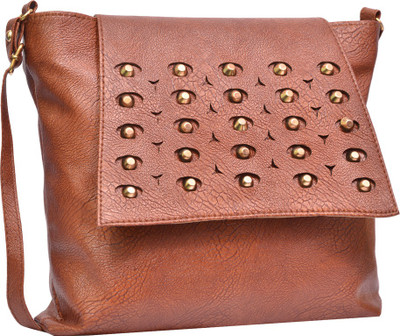 Jayteen Women Casual Brown PU Sling Bag