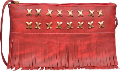 

Jayteen Women Casual Red PU Sling Bag