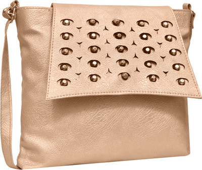 

Jayteen Women Casual Gold PU Sling Bag
