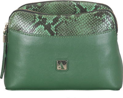 

ADAMIS Women Casual Green Genuine Leather Sling Bag