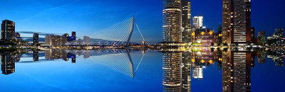 Asmi Collections 110 cm Rotterdam Skyline Wall Painting Removable Sticker(Pack of 1)