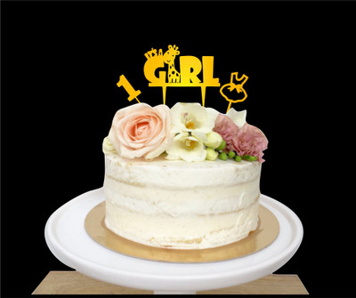 

Naveed Arts  Acrylic cake topper Sticker(Pack of 3, Gold