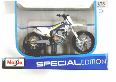 

Maisto Diecast Metal bike 1:18 Husqvarna FC 450(White, Blue), Blue;white