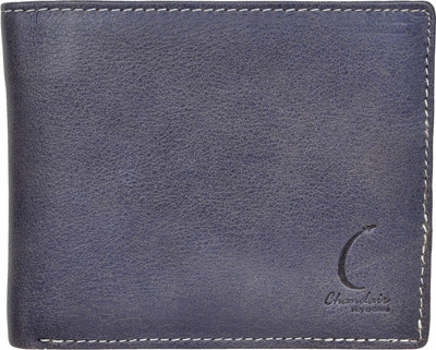 

Chandair Men Blue Genuine Leather Wallet(8 Card Slots), Pigeon blue