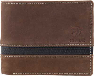 

CLYDE Men Brown Genuine Leather Wallet(8 Card Slots), Multicolor
