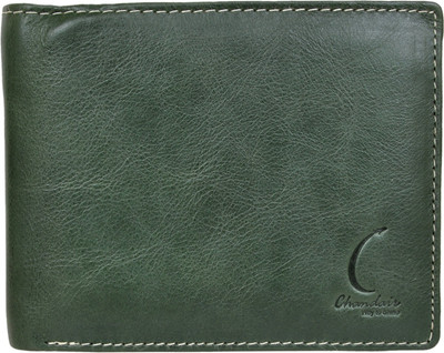 

Chandair Men Green Genuine Leather Wallet(8 Card Slots), Leaves green