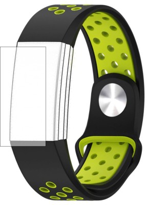 Shopizone Shopizone Fit Bit Charge 2 Sports Silicone band Black & Yellow 22 mm Smartwatch Strap Watch Strap(Black)   Watches  (Shopizone)
