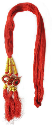 

Kabello Colored Traditional Parandi For Girls Wedding Hair Decoration Braid Extension(Red)