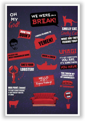 

Wall Poster Famous Quotes from Friends Typography Paper Print(12 inch X 18 inch, Rolled)