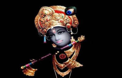 

Aabhaas Wall Poster - lord krishna playing flute- Paper Print(12 inch X 18 inch, Rolled)