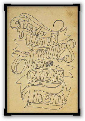 

Aabhaas Wall Poster Break The Rules Sketch Matte Paper Print(12 inch X 18 inch, Rolled)