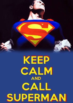 

Aabhaas Wall Poster Keep Calm And Call Superman! Paper Print(12 inch X 18 inch, Rolled)