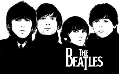 

Akhuratha Wall Poster The Beatles Black And White Paper Print(12 inch X 18 inch, Rolled)