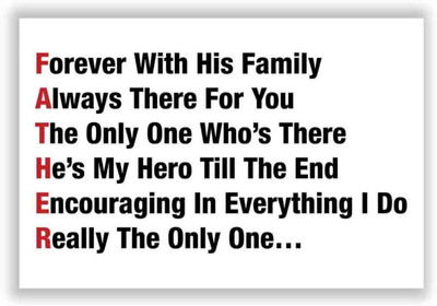 

Akhuratha Wall Poster Father's Day Typography Defination Gifts Paper Print(12 inch X 18 inch, Rolled)