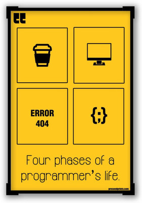 

Wall Poster Phases Of Programmer'S Life Motivational Paper Print(12 inch X 18 inch, Rolled)