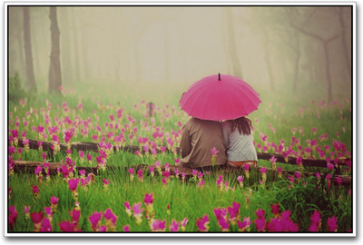 

Wall Poster Couple with Umbrella Paper Print(12 inch X 18 inch, Rolled)