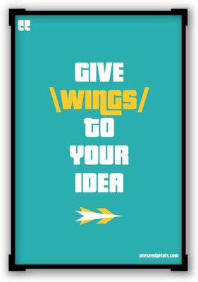 

Akhuratha Wall Poster s Give Wings to your ideas Motivational Quote Startup Matte Paper Print(12 inch X 18 inch, Rolled)
