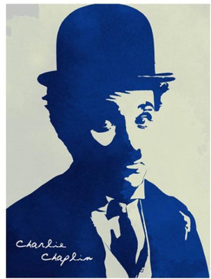 

Aabhaas Wall Poster Chaplin Blue Vector Paper Print(12 inch X 18 inch, Rolled)