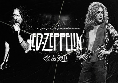 

Aabhaas Wall Poster Led Zeppelin Black And White Paper Print(12 inch X 18 inch, Rolled)