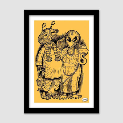 

Aabhaas Wall Poster Alien Babu & Wall PosterMounted Paper Print(12 inch X 18 inch, Rolled)