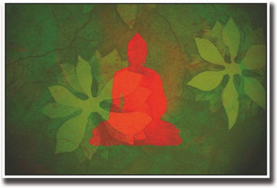 

Aabhaas Wall Poster red-buddha-in-green-background-aps- Paper Print(12 inch X 18 inch, Rolled)