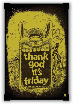 

Wall Poster Thank God It's Friday TGIF Graphic Design Paper Print(12 inch X 18 inch, Rolled)