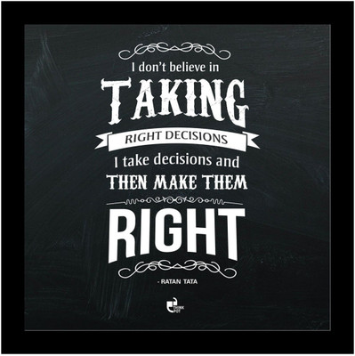 

Aabhaas Wall Poster I Take Decisions And Then Make Them Right - Ratan Tata Black Paper Print(12 inch X 18 inch, Rolled)