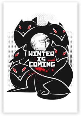 

Aabhaas Wall Poster Winter Is Coming | Animated Direwolves GraphiKoon A Paper Print(12 inch X 18 inch, Rolled)