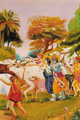 

Akhuratha Wall Poster lord krishna with radha-bk- Paper Print(12 inch X 18 inch, Rolled)