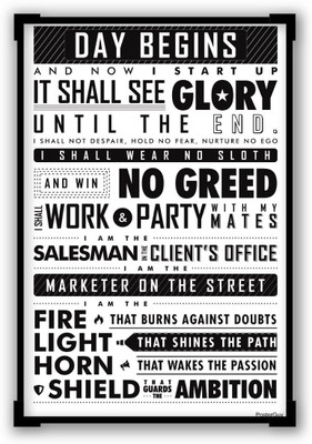 

Akhuratha Wall Poster Startup Oath Motivational Black Paper Print(12 inch X 18 inch, Rolled)