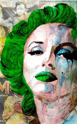 

Aabhaas Wall Poster Marilyn Monroe - Pop Green Paper Print(12 inch X 18 inch, Rolled)