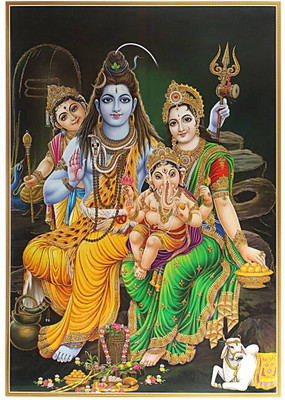 

Wall Poster -golden-zari-art-work-phot-of-shiv-parivar-htdhhstcwnq Paper Print(12 inch X 18 inch, Rolled)
