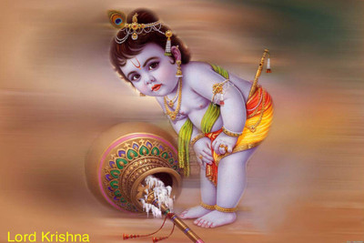 

Aabhaas Wall Poster -lord-krishna-little-krishna- Paper Print(12 inch X 18 inch, Rolled)