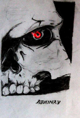 

Aabhaas Wall Poster Skull Sketch work | Artist: Abhinav Moona Paper Print(12 inch X 18 inch, Rolled)