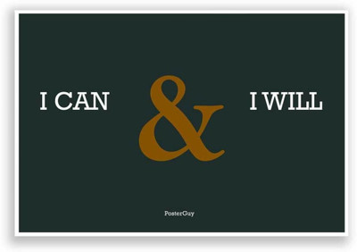 

Aabhaas Wall Poster I Can & I Will Motivational Quote Paper Print(12 inch X 18 inch, Rolled)